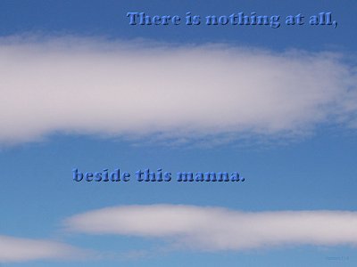 There is nothing at all, beside this manna (Numbers 11:6)