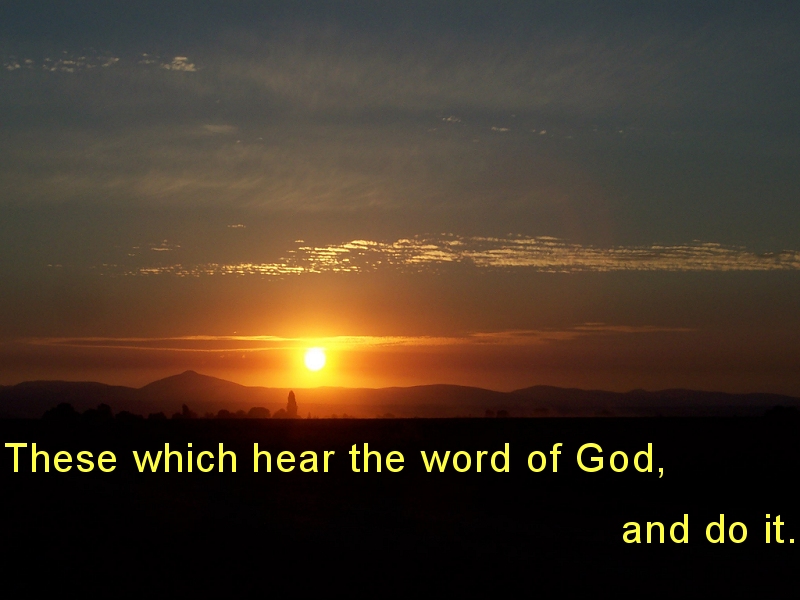 These which hear the word of God, and do it (Luke 8:21)